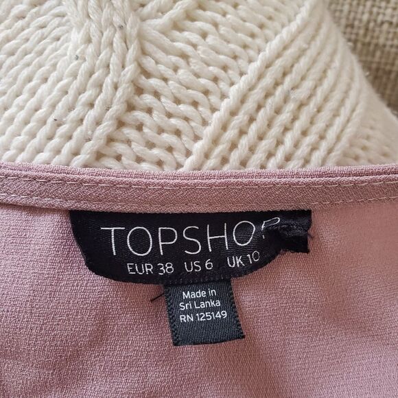 🌹 TOPSHOP 🌹 Long Sleeve Wrap Mini Dress - [size 6, Dusty Rose] - Picture 10 of 12